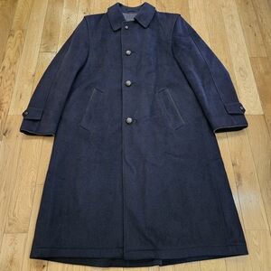 Steinbock Himalaya Tyrol Loden Virgin Wool Mens Vintage Overcoat Size 46 Navy